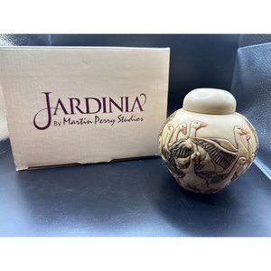 Vintage Jardinia Harmony Kingdom In A Gaggle Goose Geese Lidded Trinket Jar Pot